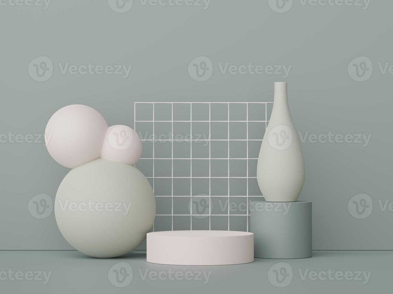 Podium d'affichage de rendu 3d pour la présentation des produits et des cosmétiques. scène minimale pour la publicité. abstrait propre pour bannière web et maquette. formes géométriques simples. photo