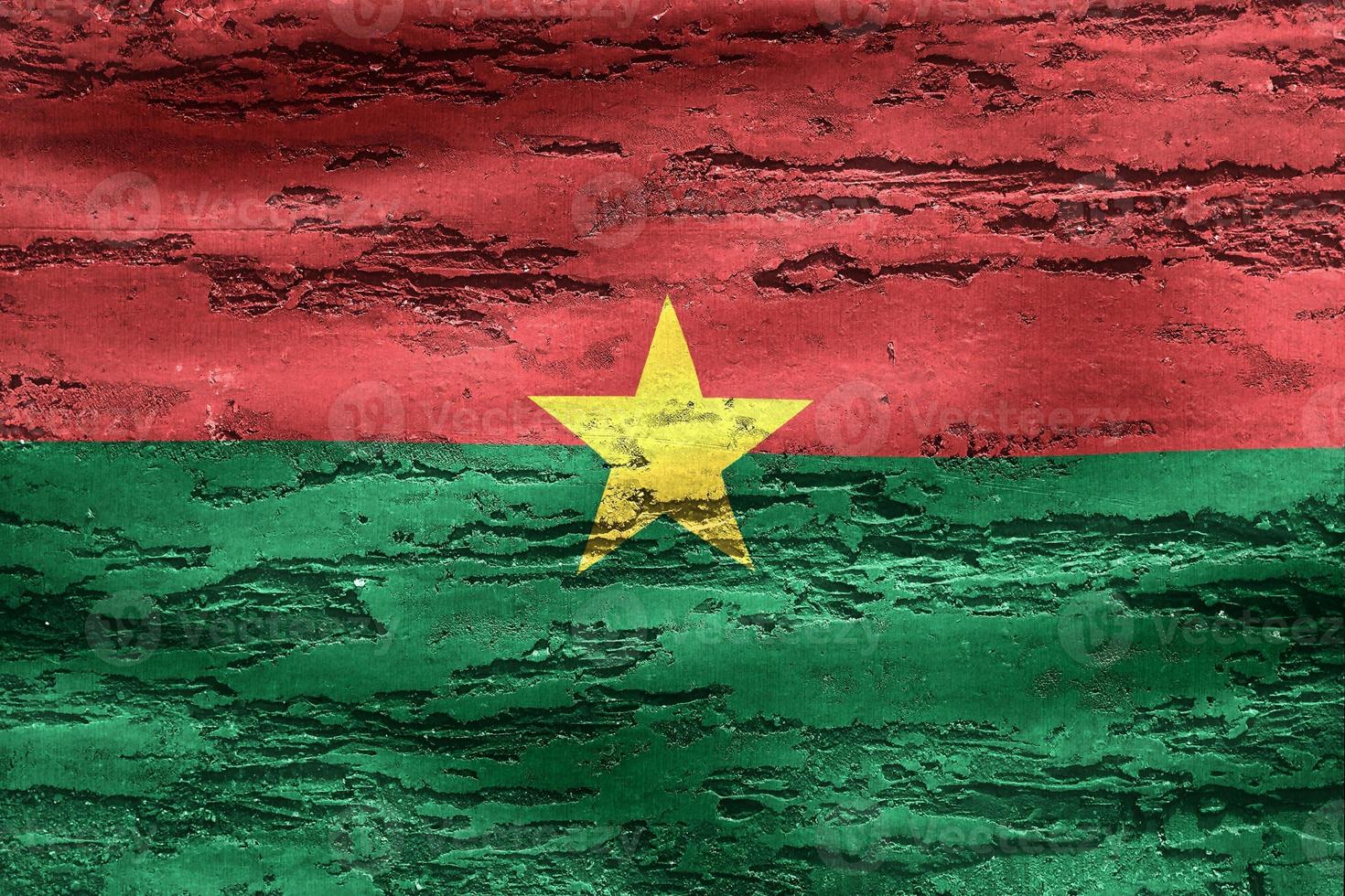 drapeau du burkina faso - drapeau en tissu ondulant réaliste photo