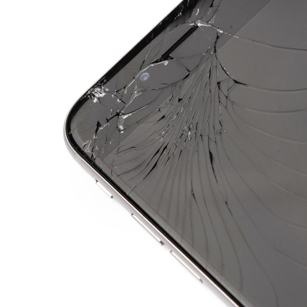 smartphone avec écran cassé photo