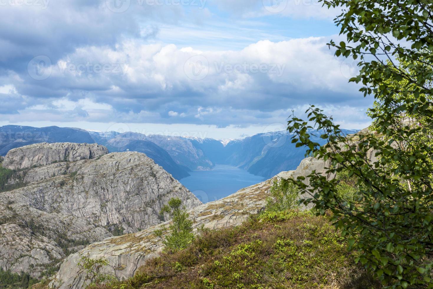 Lysefjorden vue de la chaire rock en Norvège photo