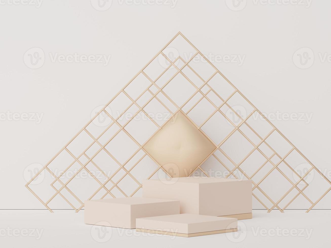 podium d'affichage abstrait avec un design minimal de formes géométriques. scène de rendu 3d pour la maquette et la présentation du produit. plate-forme de piédestal pour la publicité cosmétique. photo