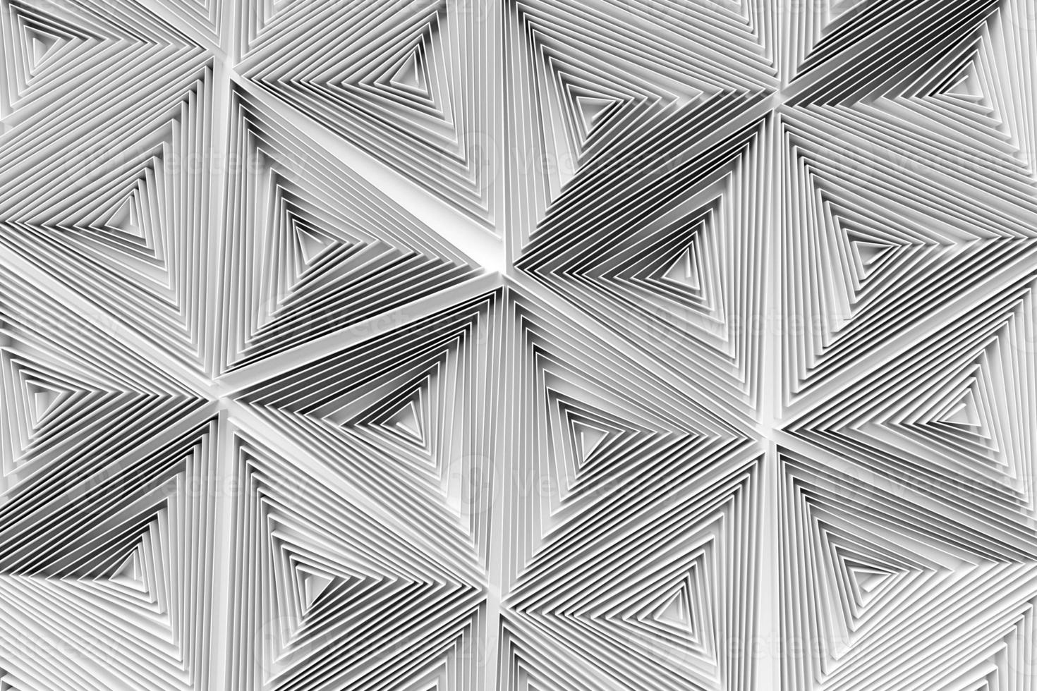 Illustration 3D d'une rayures grises. motif abstrait de lignes de croisement rougeoyantes photo