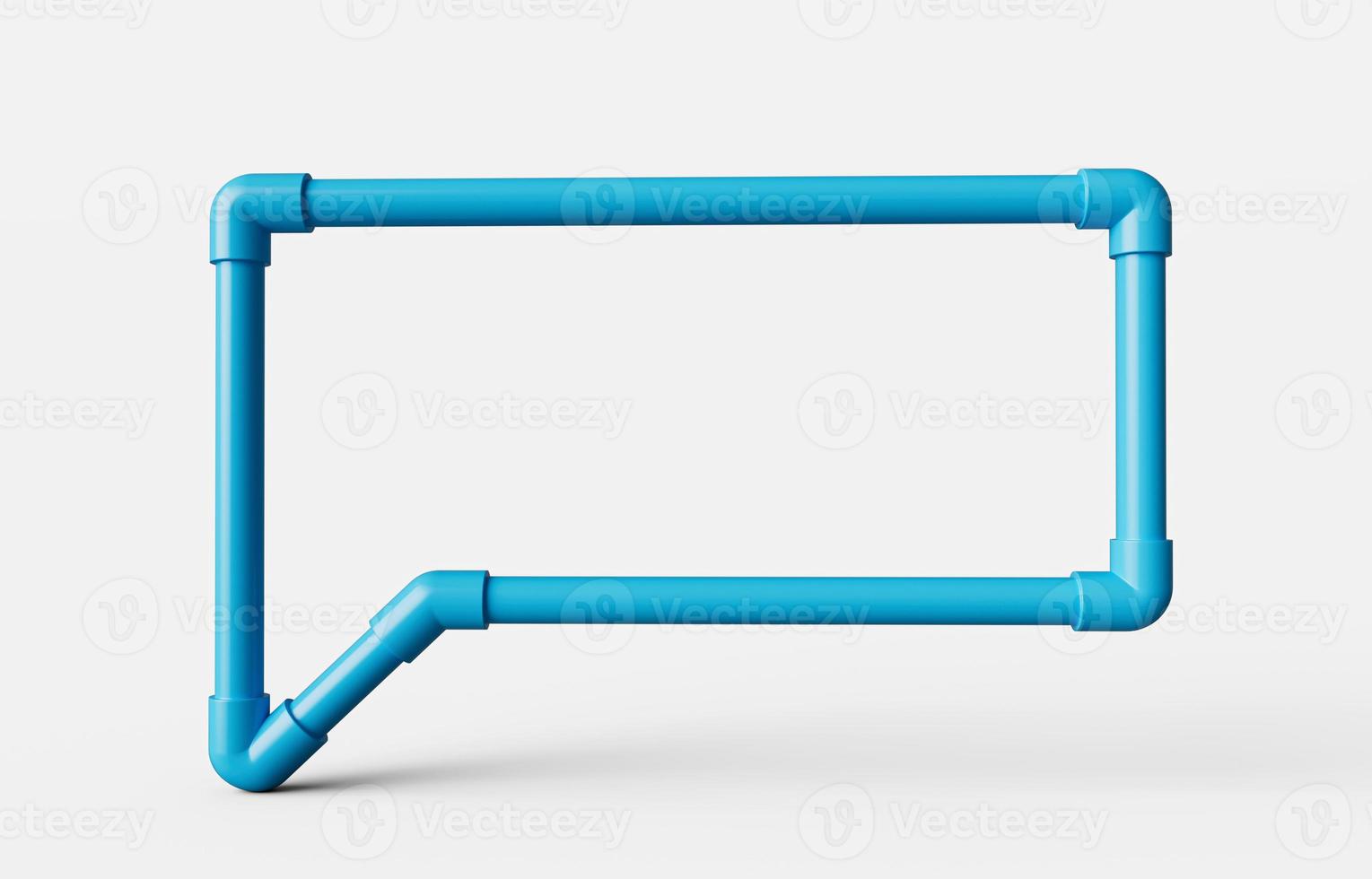 bulle bleue faite avec des tuyaux en pvc illustration 3d isolée photo