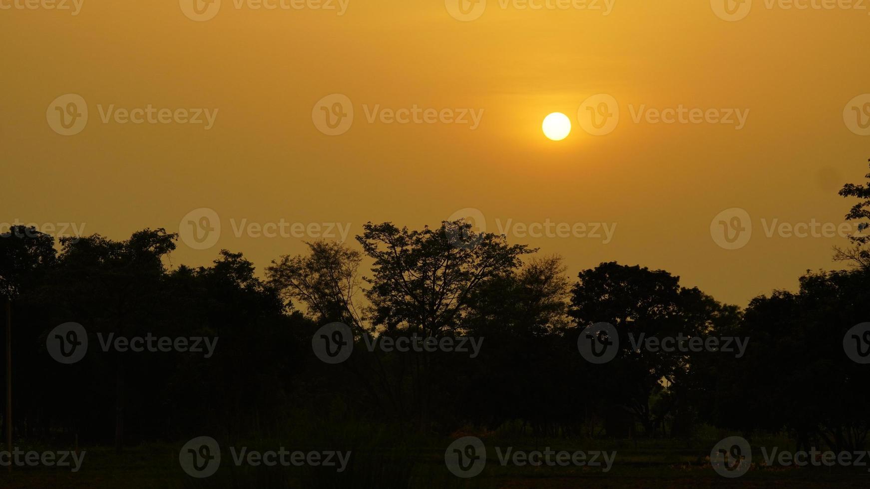 heure du coucher du soleil du soir avec effet jaune photo