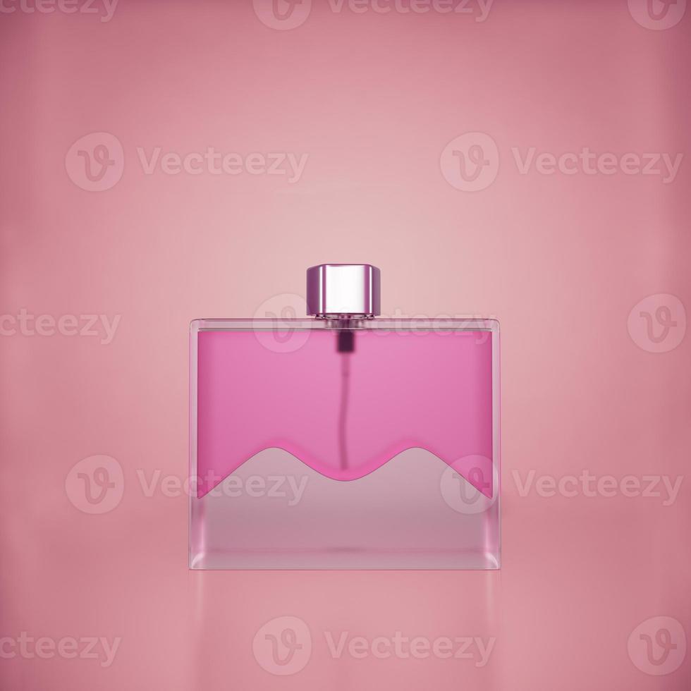 parfum sur fond rose clair. rendu 3D photo