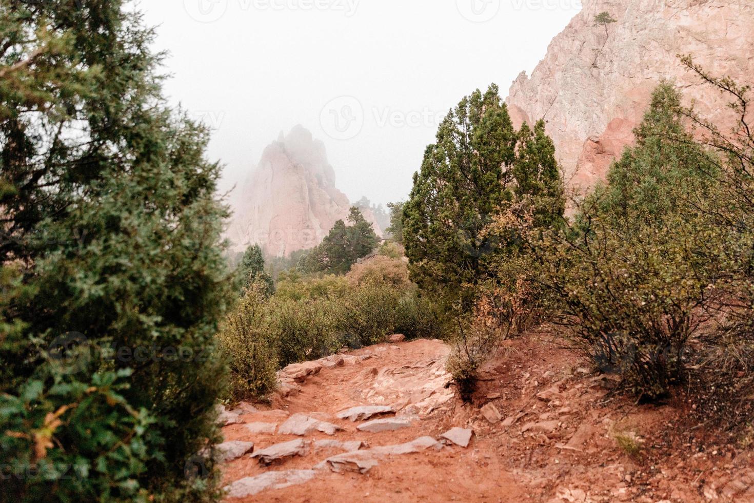 vue sur le paysage rocheux rouge photo