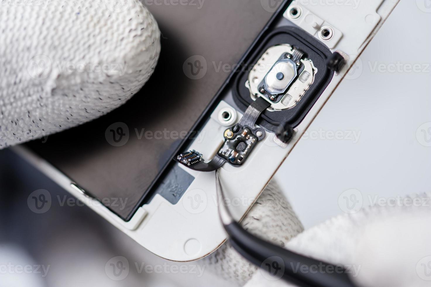 processus de réparation de téléphone portable photo