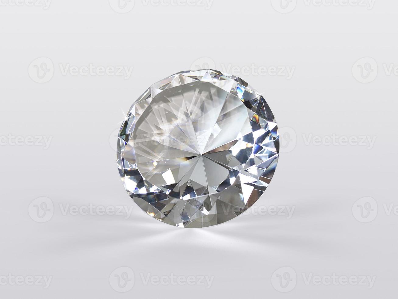 diamant brillant brillant placé sur fond gris photo