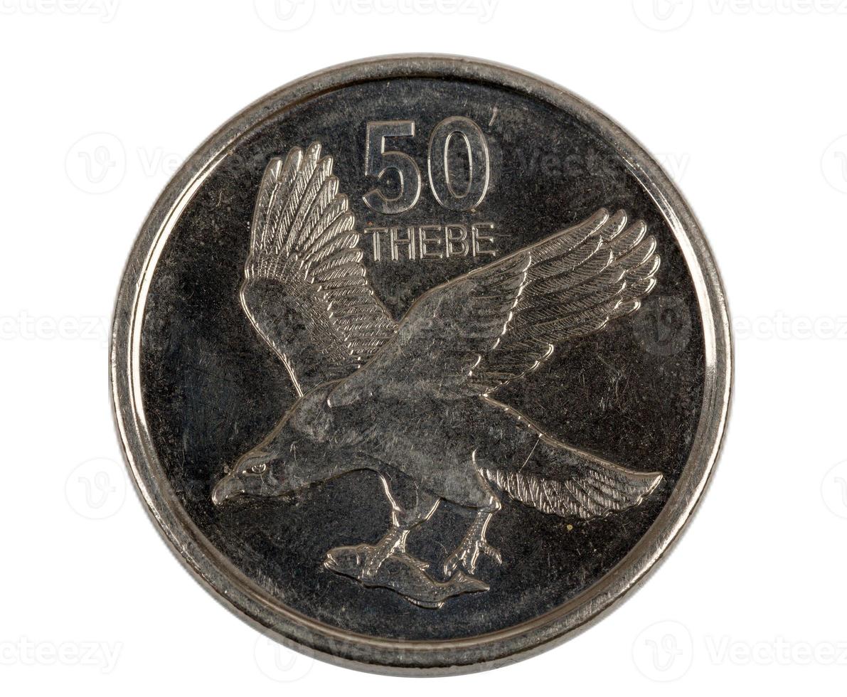 Détail de la pièce de monnaie pula thebe du Botswana photo