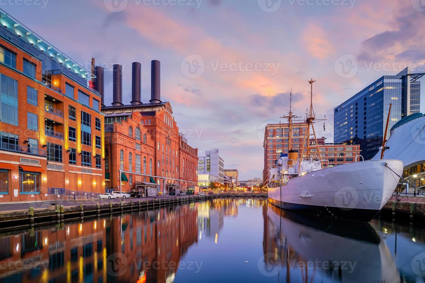 centre-ville de baltimore, paysage urbain dans le maryland usa photo