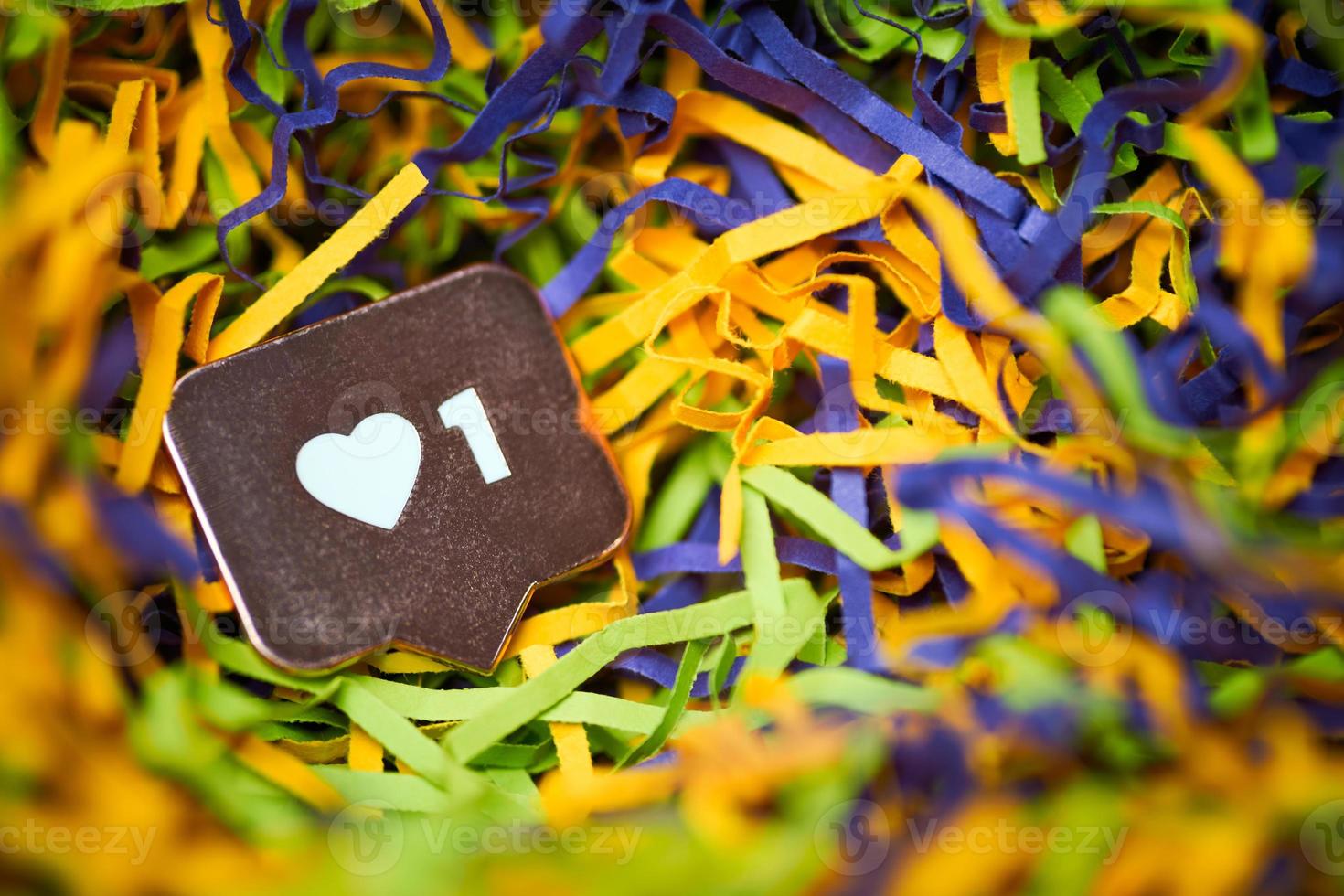 comme bouton de signe, symbole avec coeur et un chiffre photo