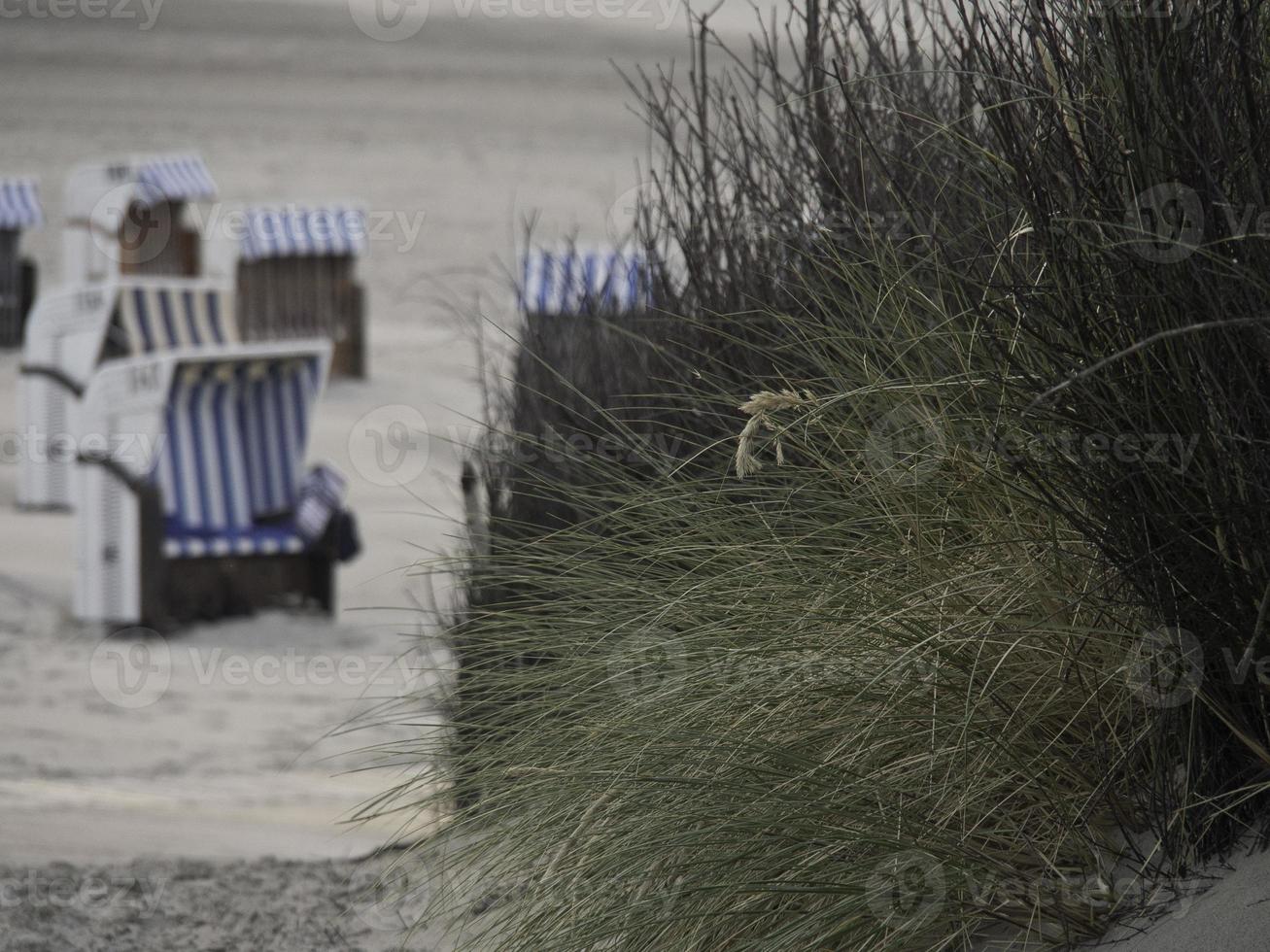 à la plage de spiekeroog en mer du nord photo