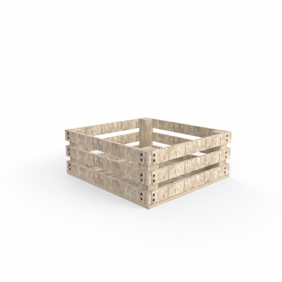 boîte en bois isolé sur blanc photo