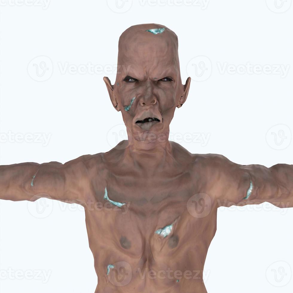 Illustration en rendu 3D d'un zombie photo