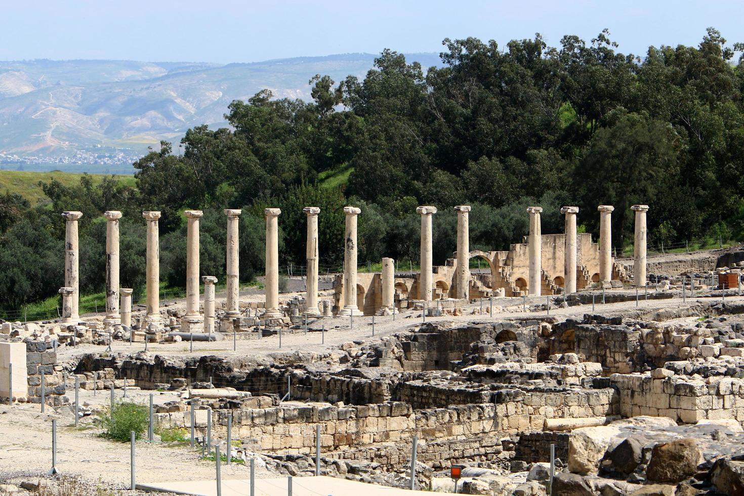 beit shean. ruines d'une ancienne ville romaine en israël. photo