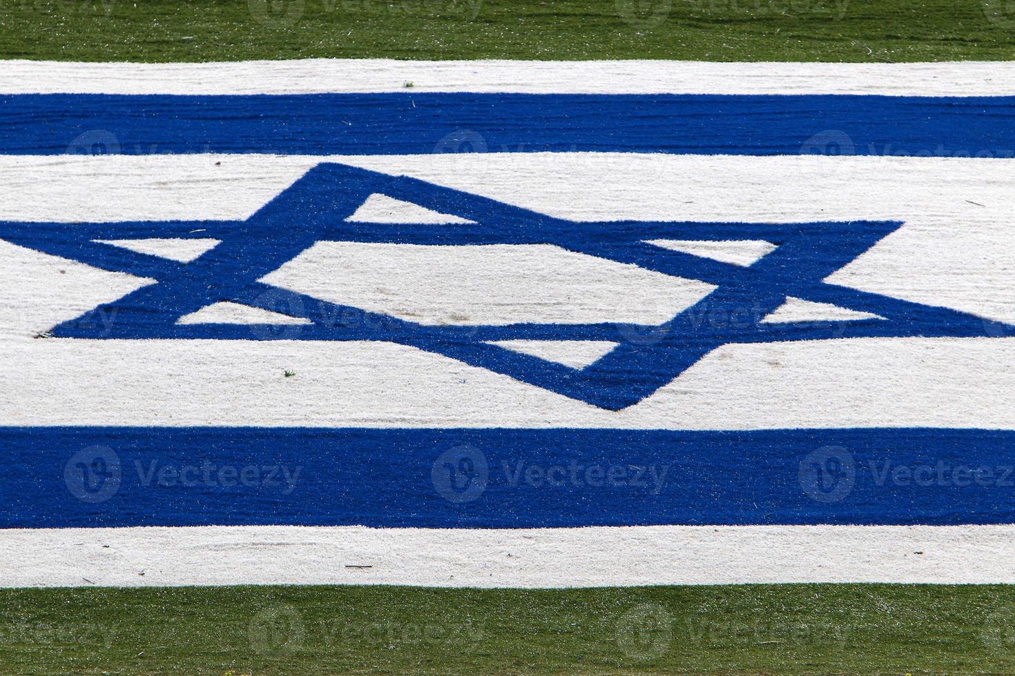 drapeau israélien bleu et blanc avec l'étoile de david photo