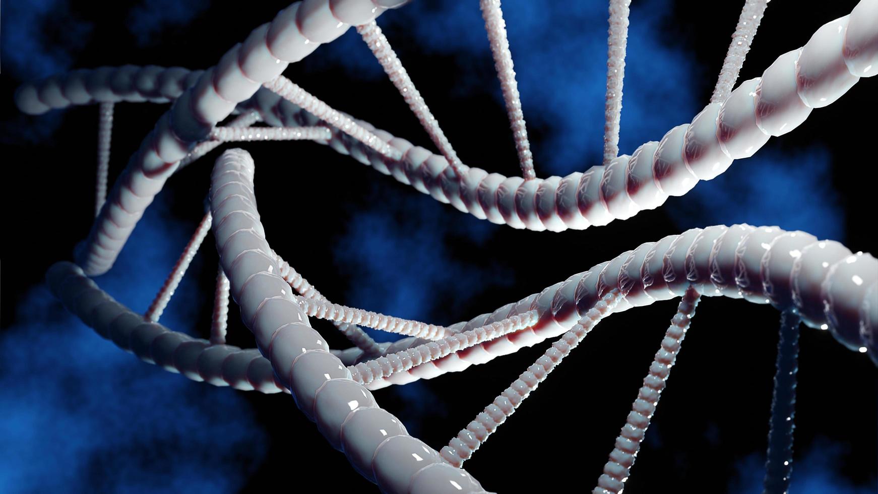 structure de l'adn humain en hélice. science et technologie concept.rendu 3d. photo