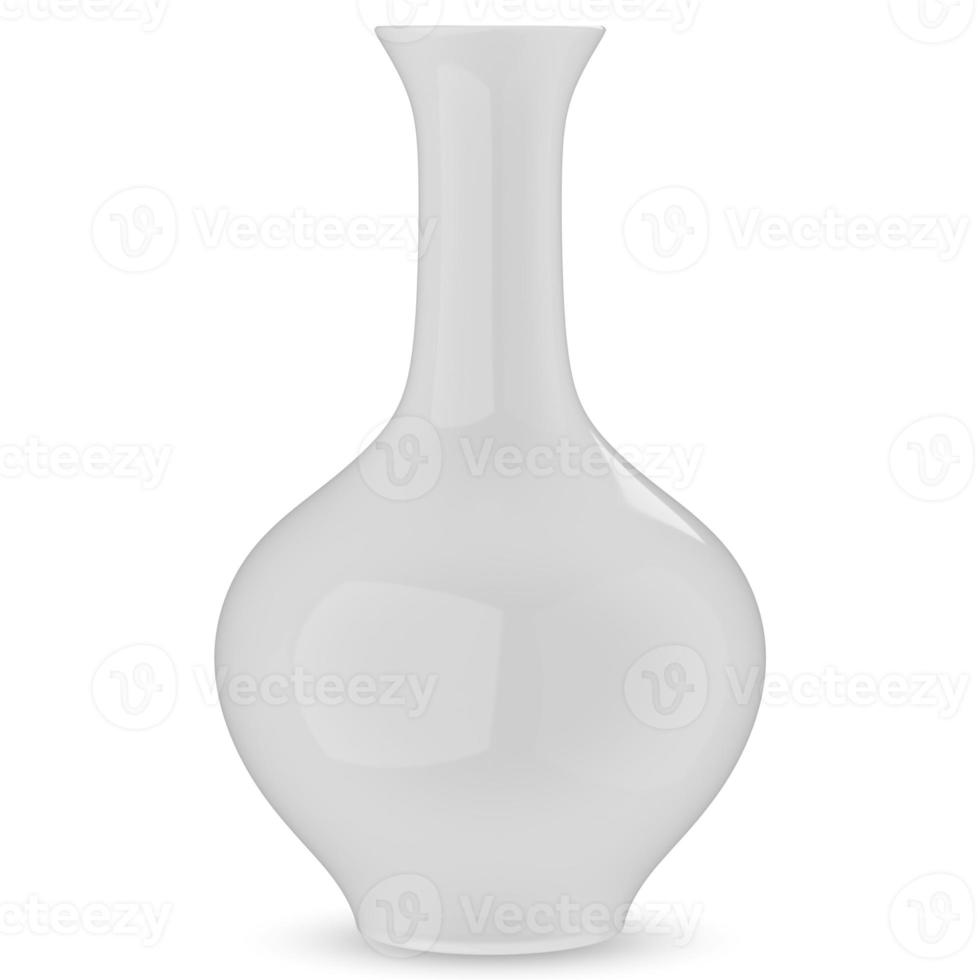 vase en céramique blanche isolé sur fond blanc, rendu 3d photo