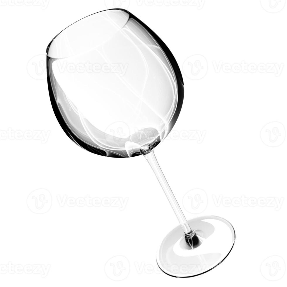 Illustration 3D de verres à vin. verres à vin pour l'alcool volant sur fond blanc photo