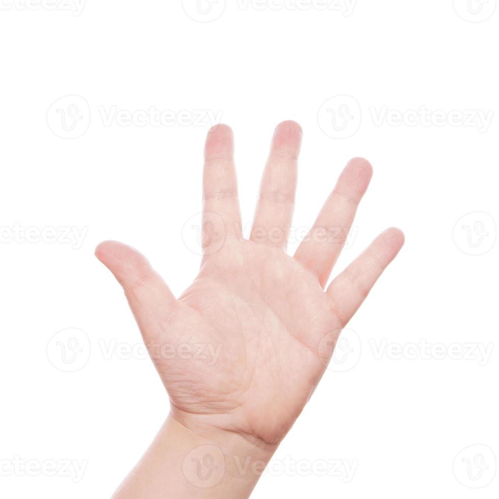 signe de la main cinq photo