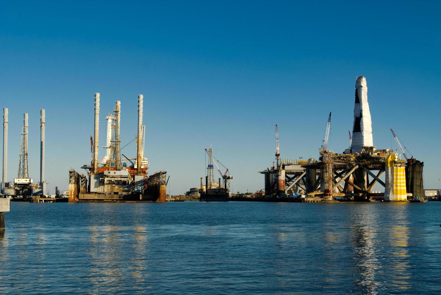 construction de la plate-forme pétrolière de galveston au texas photo