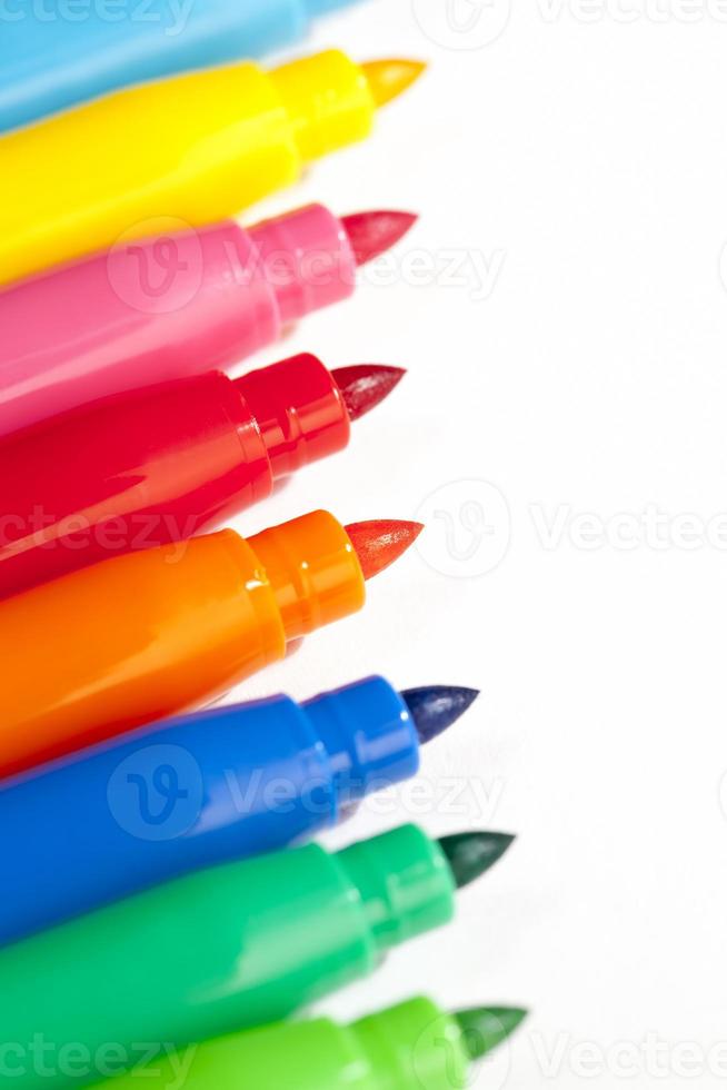 marqueurs multicolores, gros plan photo