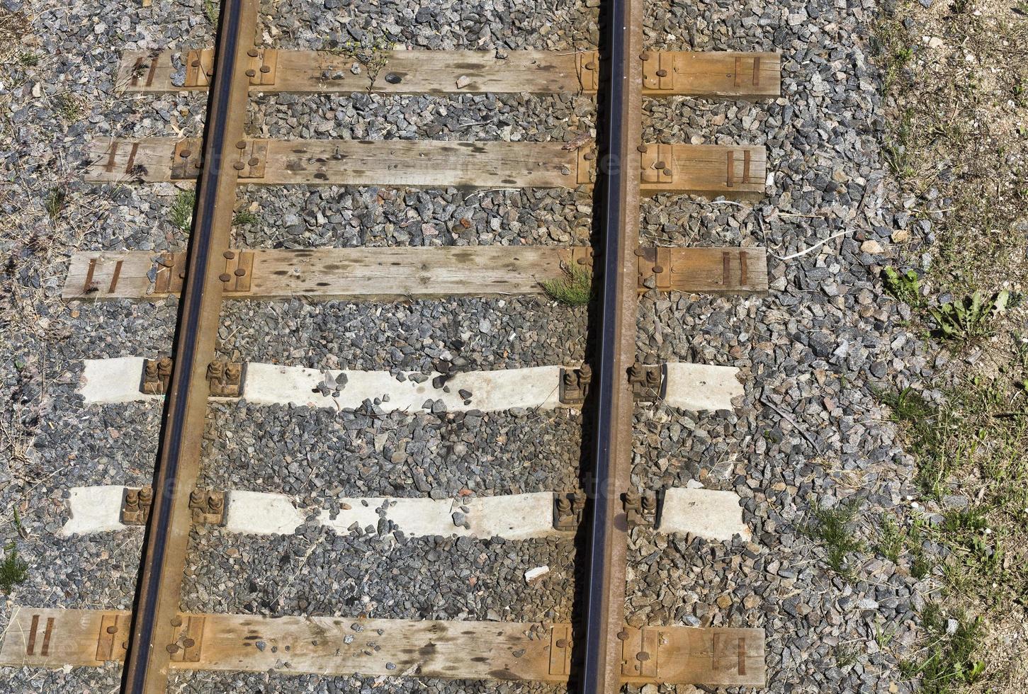 rails métalliques, gros plan photo