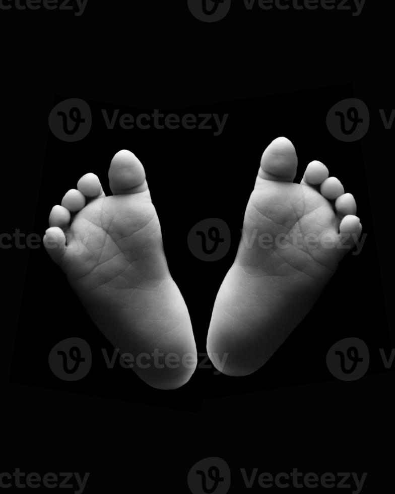 Photographie En Noir Et Blanc De Pieds De Bebe Nouveau Ne Banque De Photos