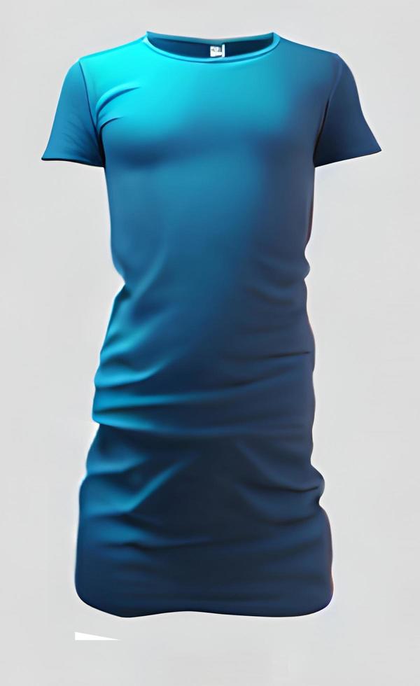 maquette de t-shirt à manches longues coupe slim de couleur bleu ciel photo