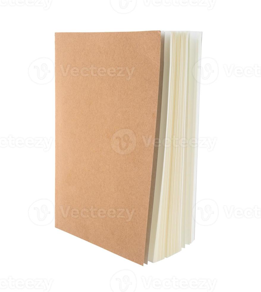 couverture de cahier bois sur fond blanc photo