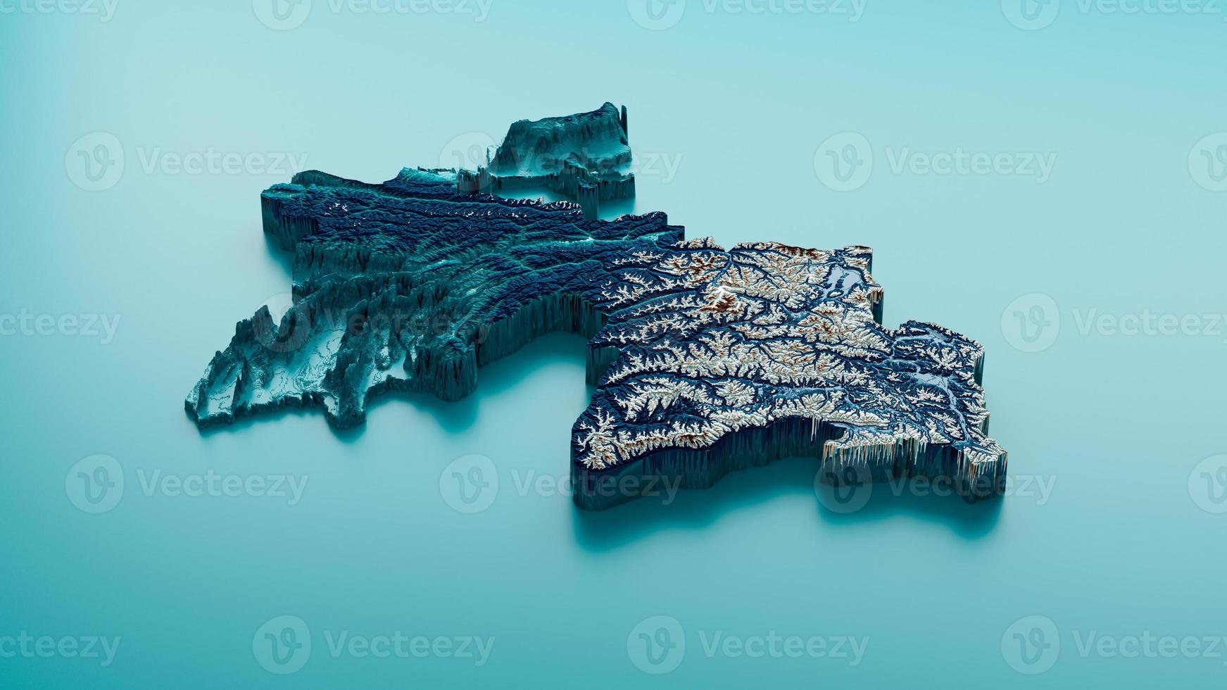 carte topographique du tadjikistan hypsométrique tadjikistan élévation teinte spectrale ombrée relief carte illustration 3d photo