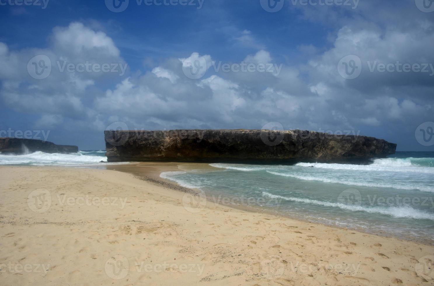 vues côtières avec une formation rocheuse dans les Caraïbes photo