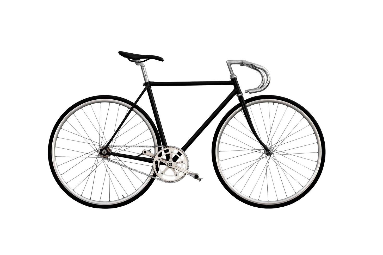 Vélo de ville pignon fixe isolé sur fond blanc photo