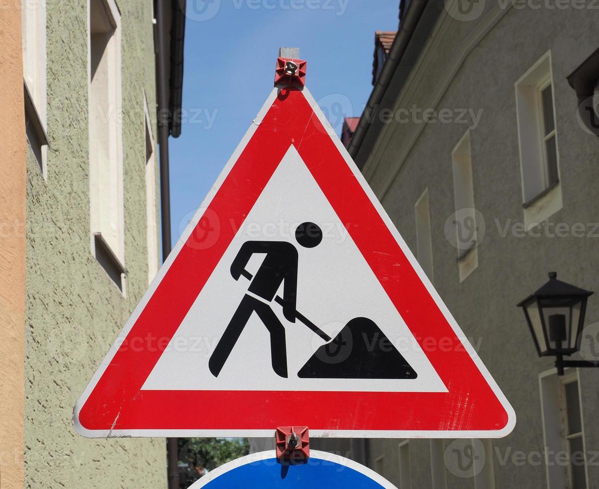 signe de travaux routiers photo