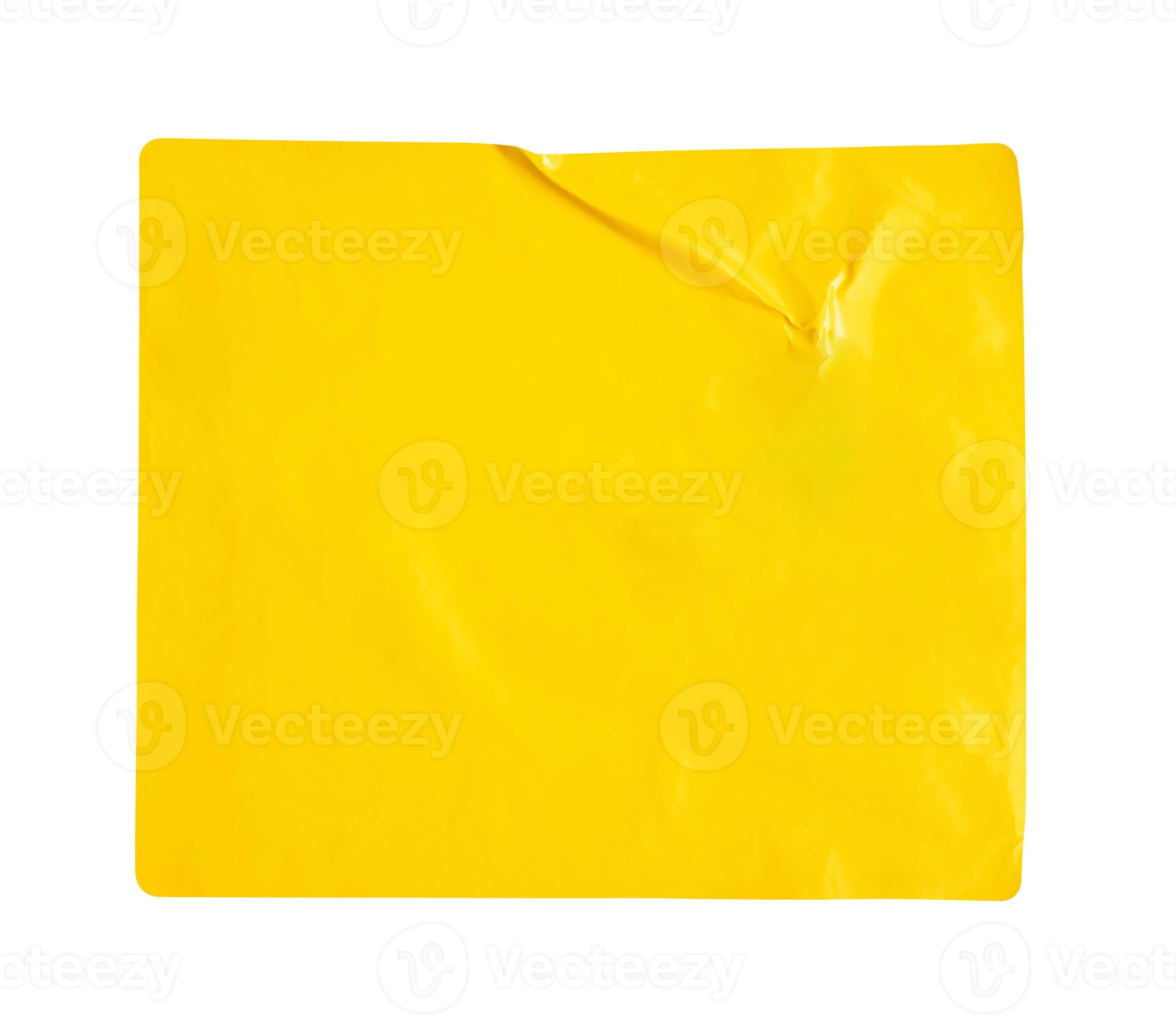 Serviette En Papier Jaune Doré Isolée Sur Fond Blanc