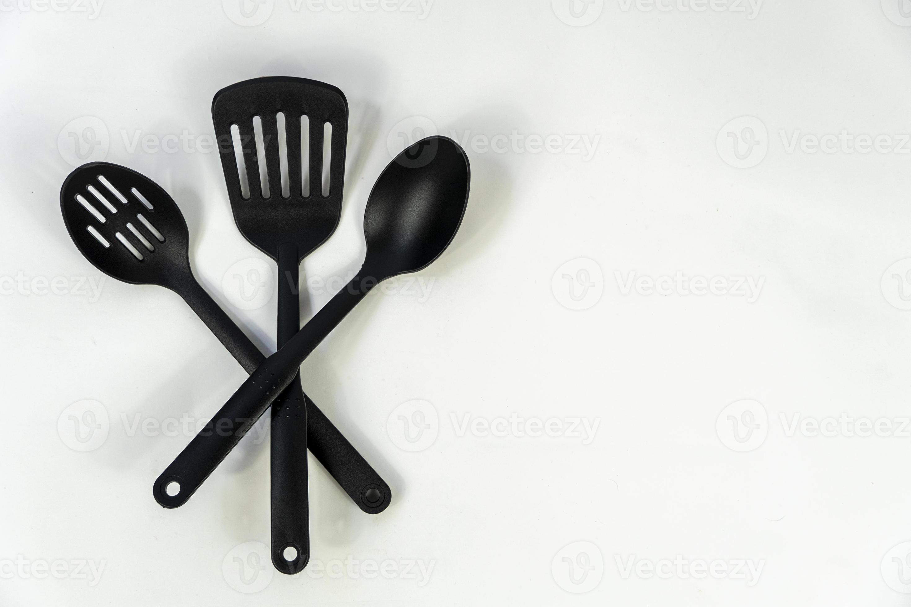 spatule de cuisine sur fond blanc isolé spatules en plastique