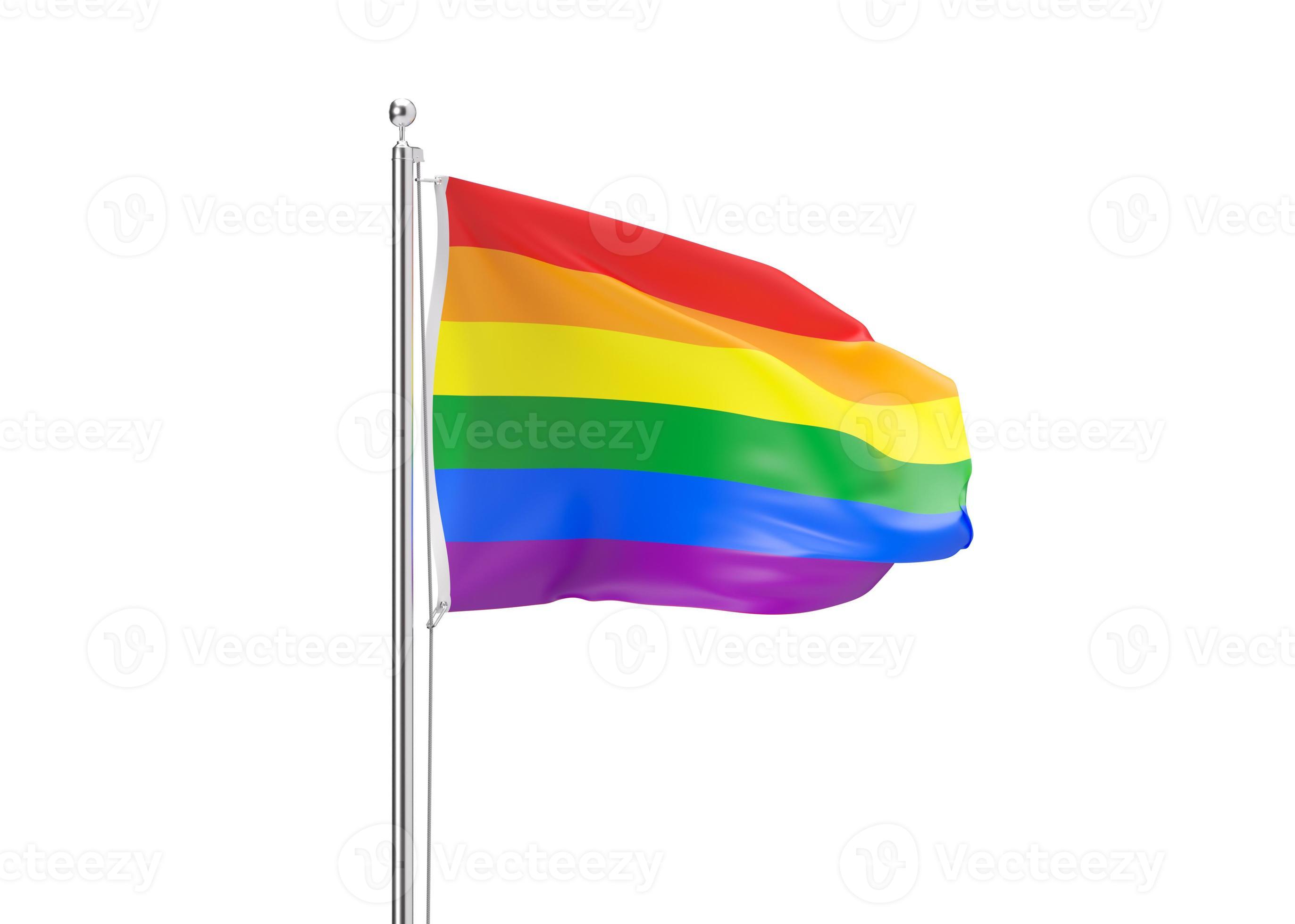 drapeau arc-en-ciel isolé sur fond blanc. symbole de la communauté lgbt,  comprend les lesbiennes, les gays, les bisexuels et les transgenres. amour  alternatif. diversité, homosexualité, mariage égal. rendu 3d. 14978923  Photo de stock chez Vecteezy