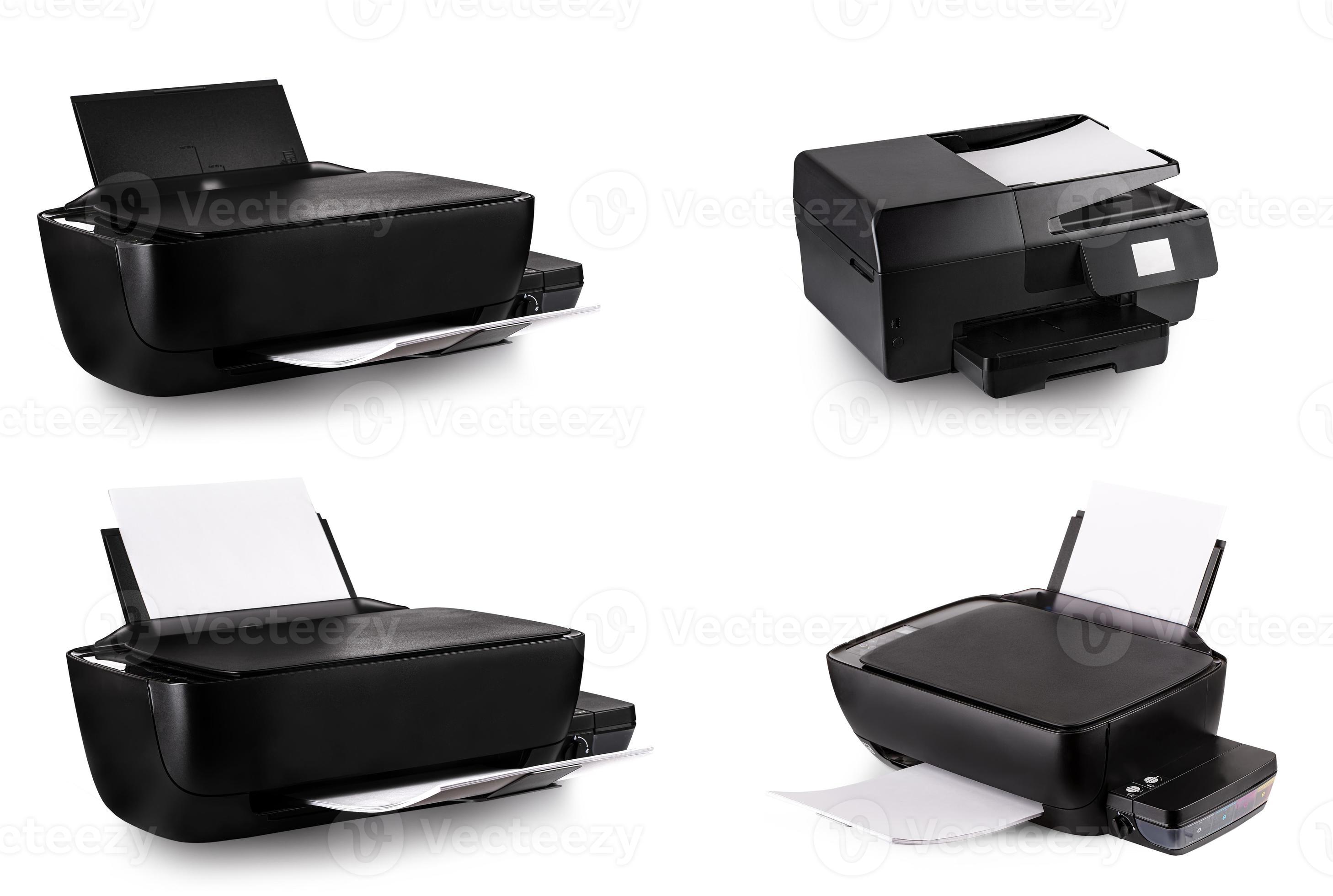 ensemble d'imprimantes à jet d'encre noir multifonctions modernes
