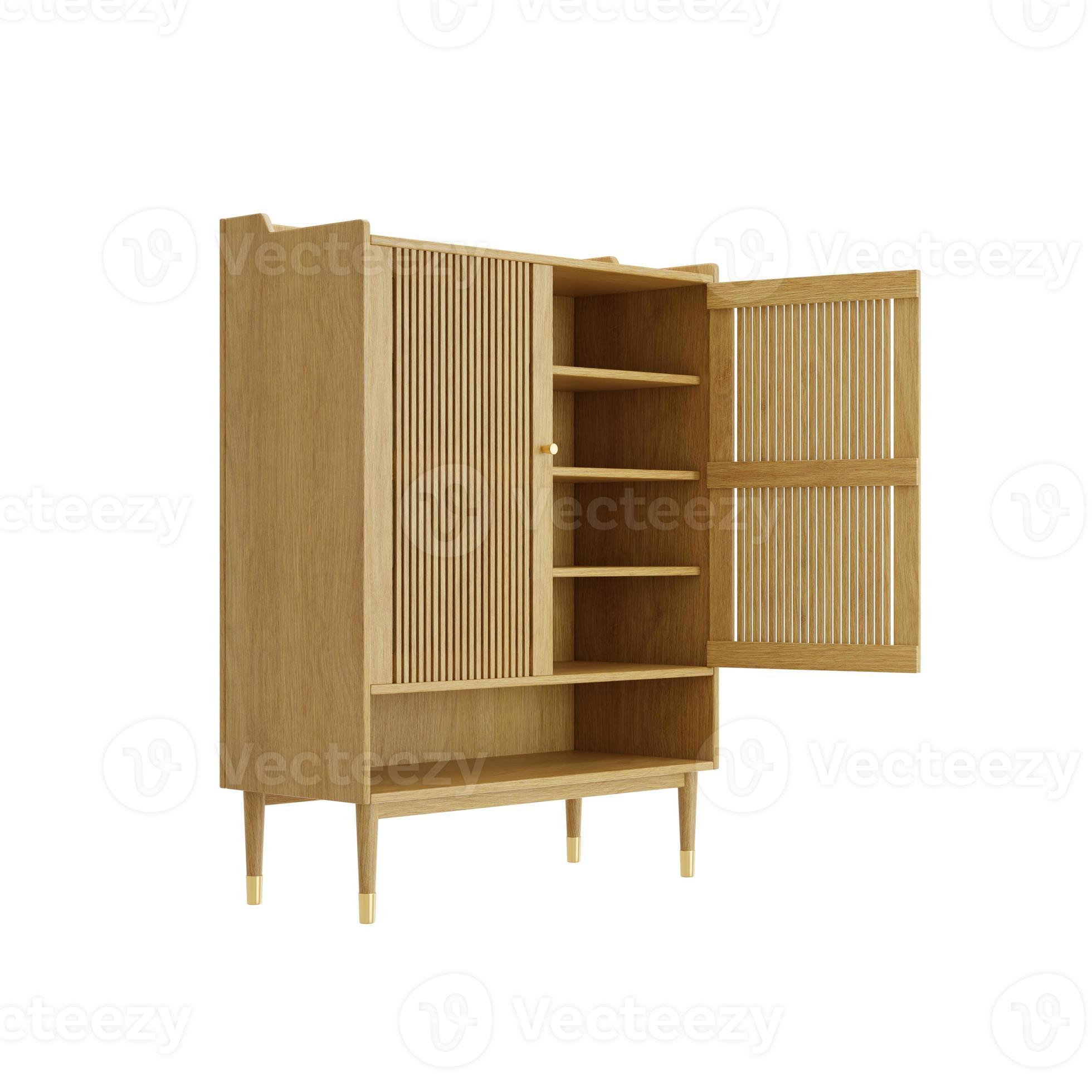 armoire dans un salon moderne avec lampe, armoire, cadre et plante sur fond  de mur blanc, rendu 3d 4610990 Photo de stock chez Vecteezy