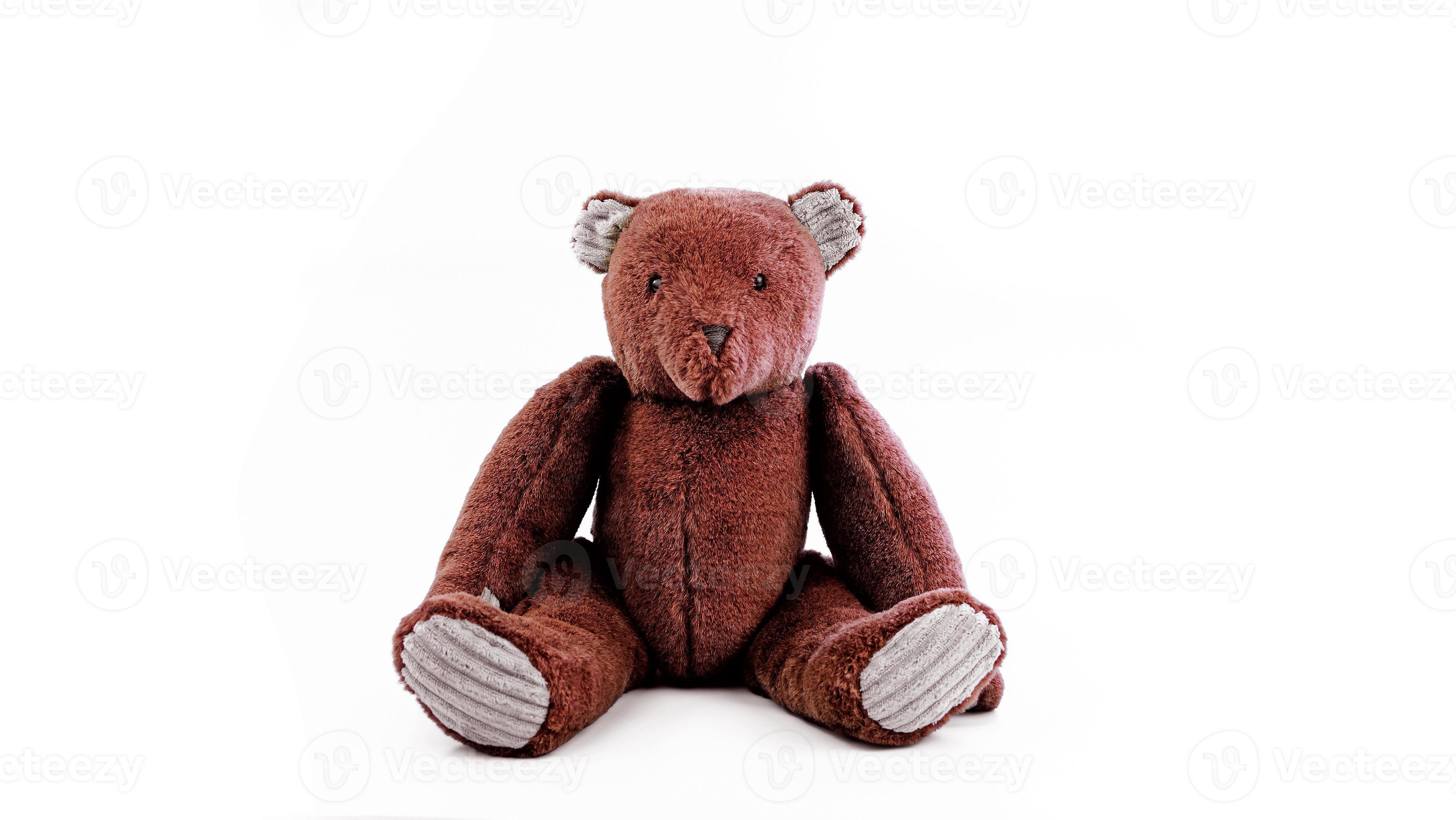 Poupée ours en peluche marron assis isolé sur fond blanc, poupée ours en  peluche 19059916 Photo de stock chez Vecteezy