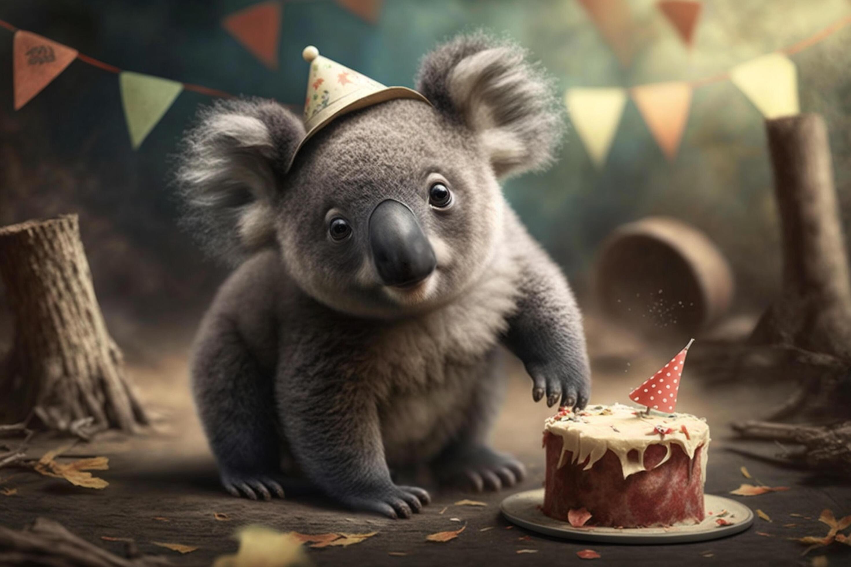 koala fête anniversaire fête anniversaire carte ai généré contenu 24063600  Photo de stock chez Vecteezy