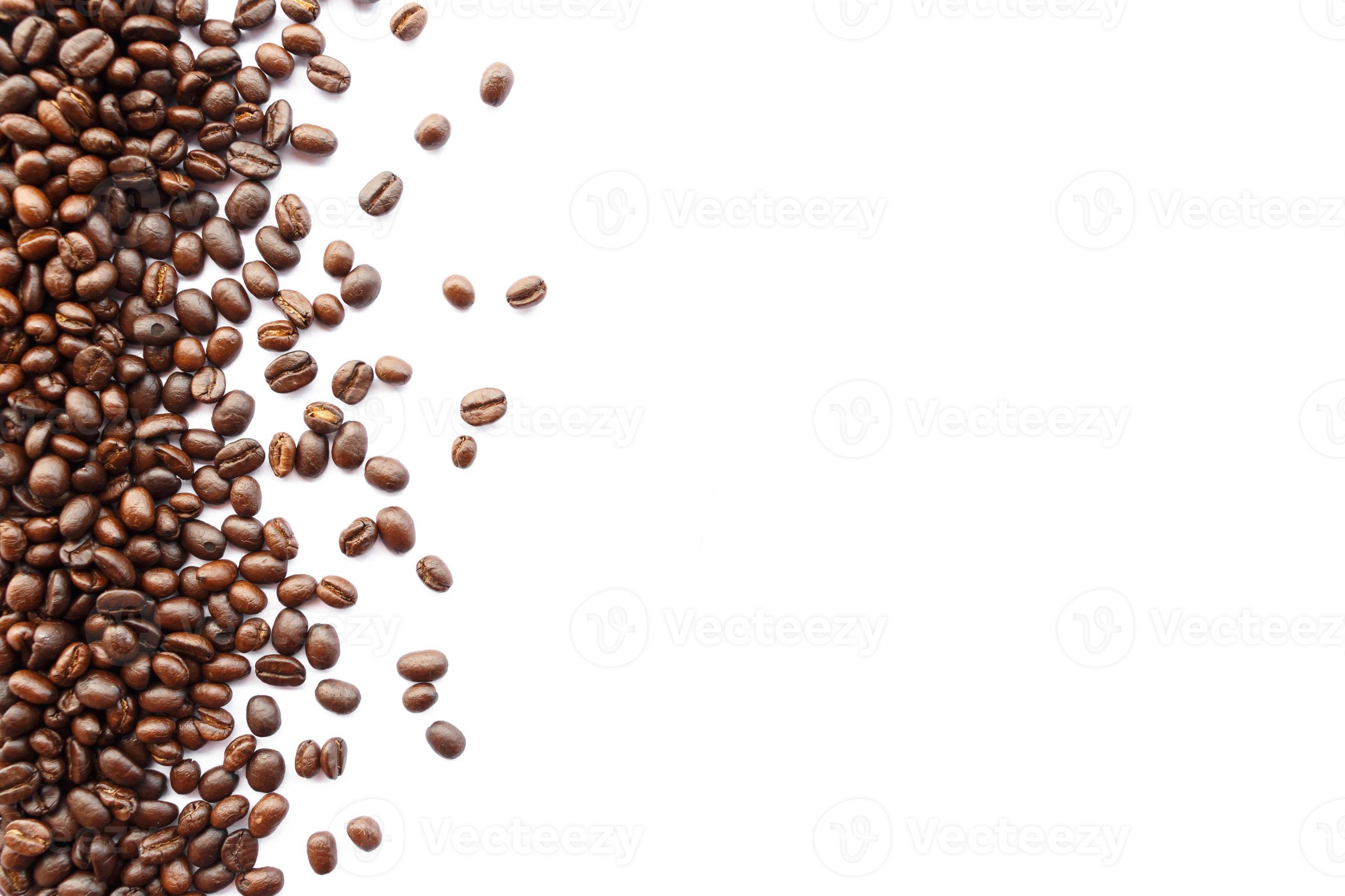 grains de café à la bordure de l'image avec une zone vide pour le texte de remplissage photo