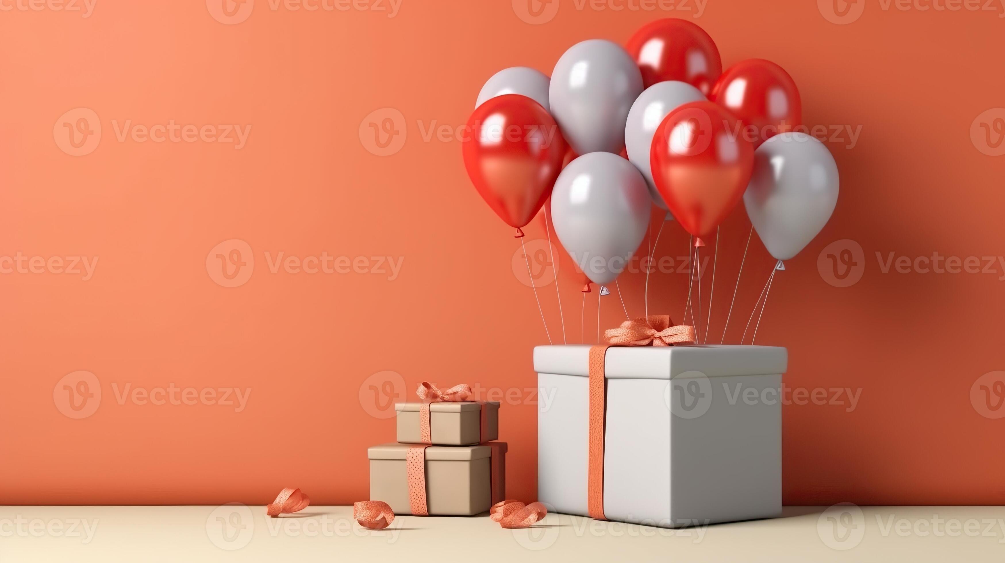 Ruban Avec Des Ballons De Couleur Réaliste Fête D'anniversaire