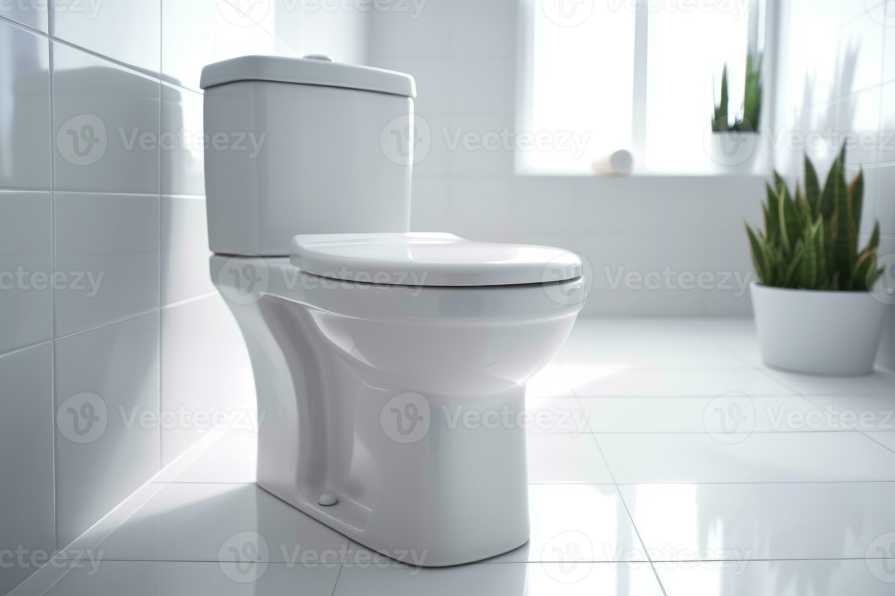 Nouveau céramique toilette bol près lumière mur, ai généré 25534843 Photo  de stock chez Vecteezy