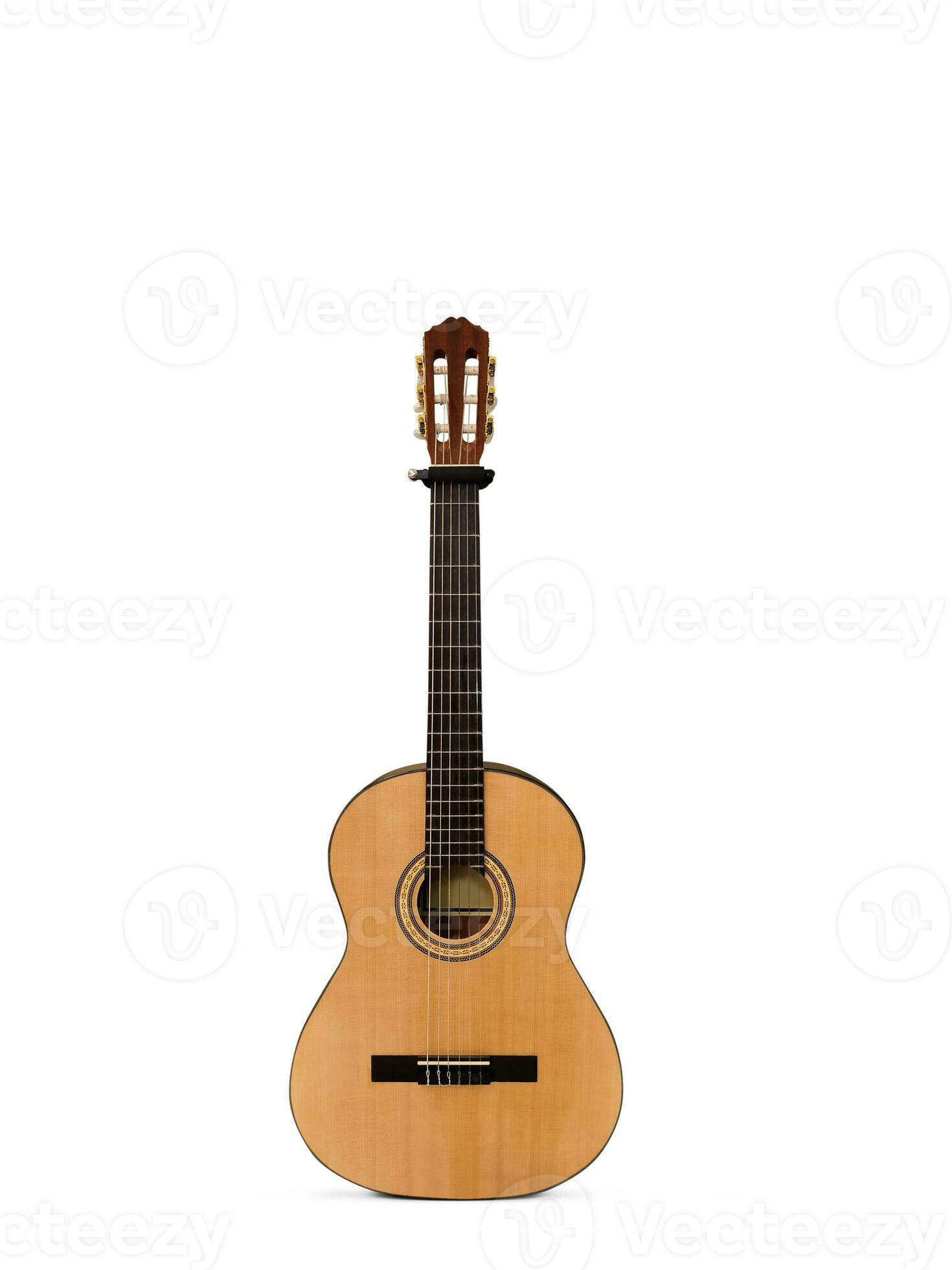 Guitare Acoustique électrique Sur Le Stand Isolé Sur Fond Blanc.  Illustration Stock - Illustration du fond, basse: 269420491