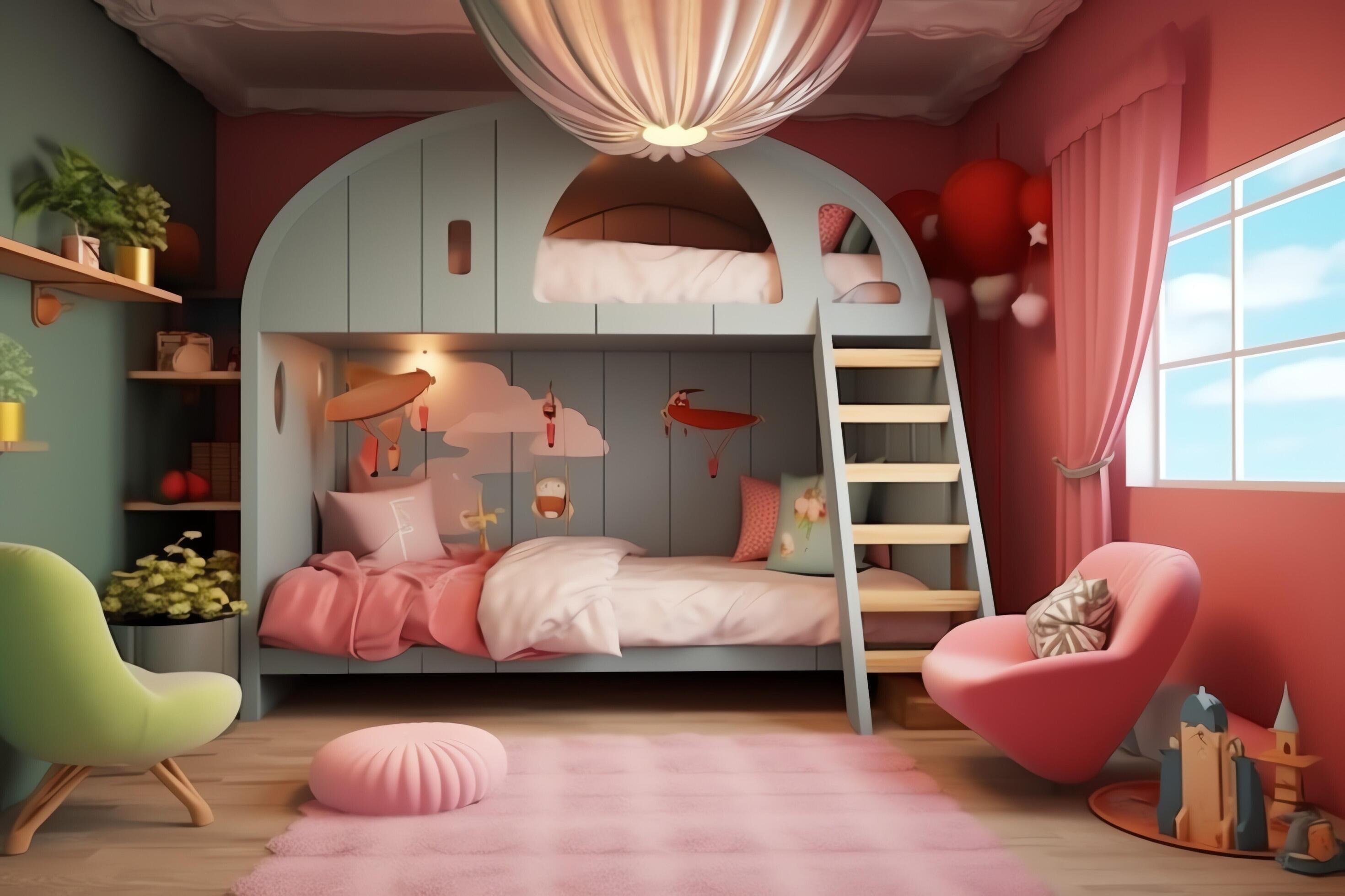 moderne enfant chambre intérieur conception dans maison avec décoration les  enfants. coloré les enfants chambre concept par ai généré 26573942 Photo de  stock chez Vecteezy