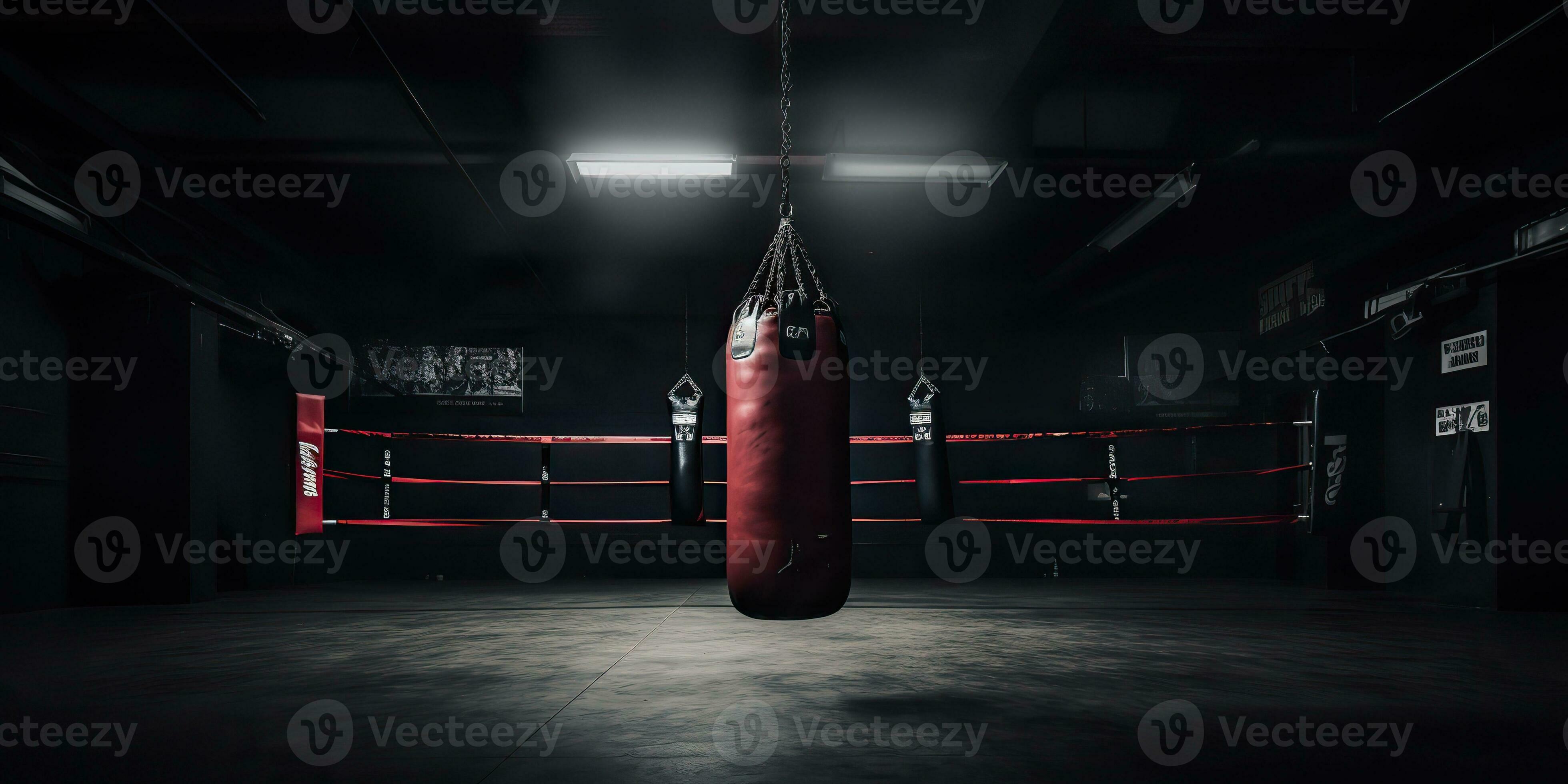 ai généré. ai génératif. foncé ancien rétro vieux Gym boxe sac