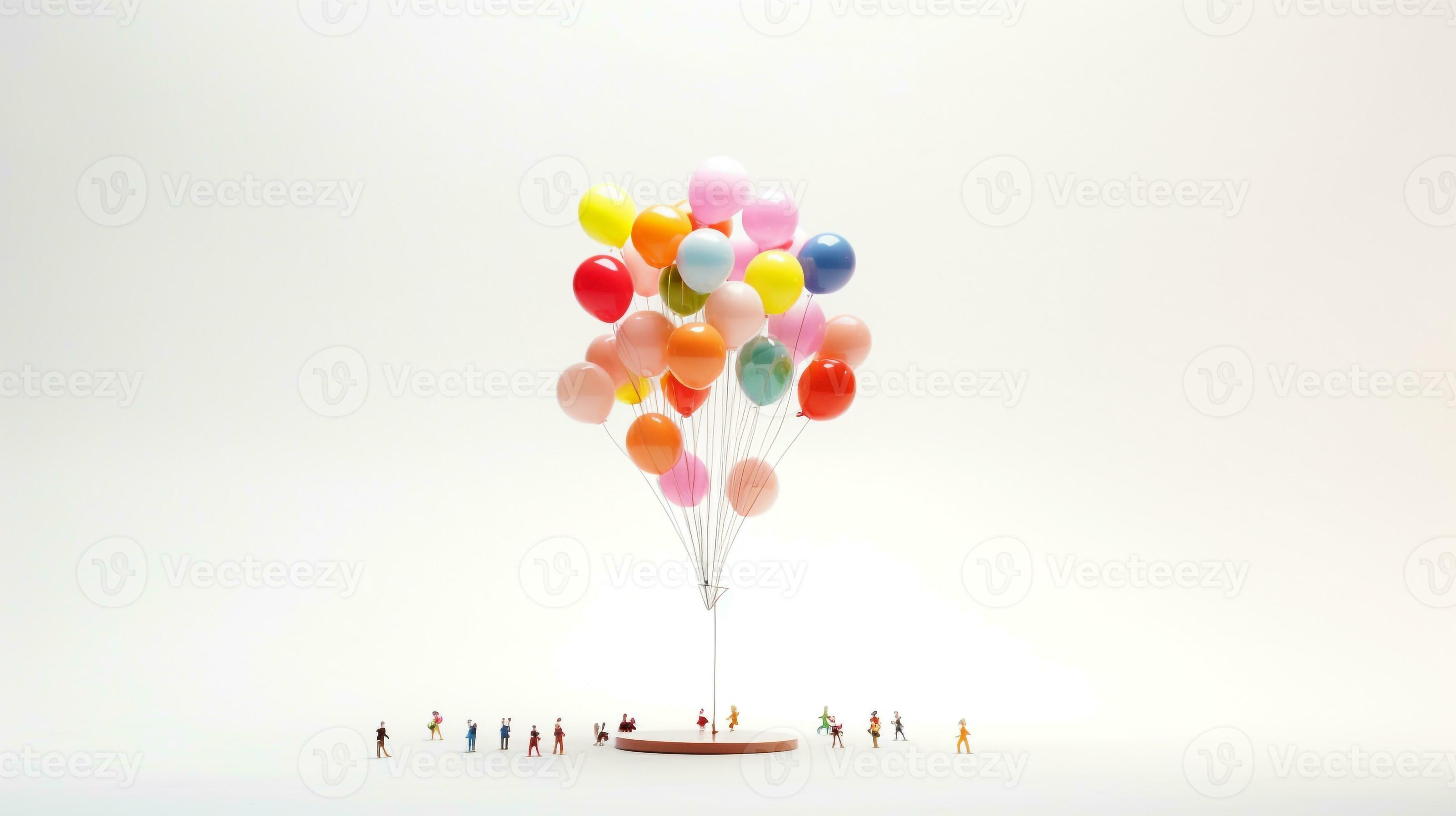 affichage une 3d miniature attaché ballon. génératif ai 29312959 Photo de  stock chez Vecteezy