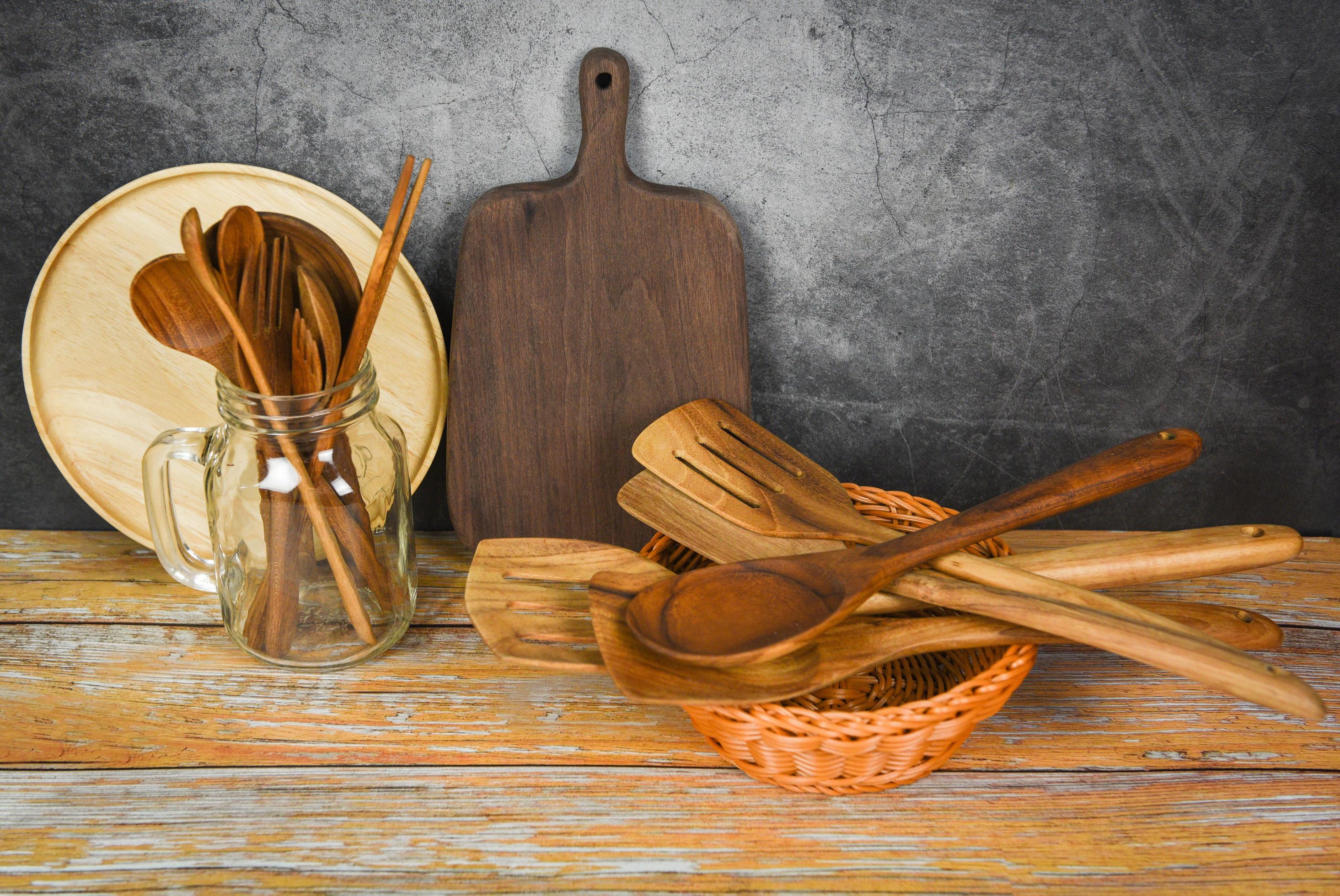 Outils de cuisine naturels produits en bois ustensiles de cuisine