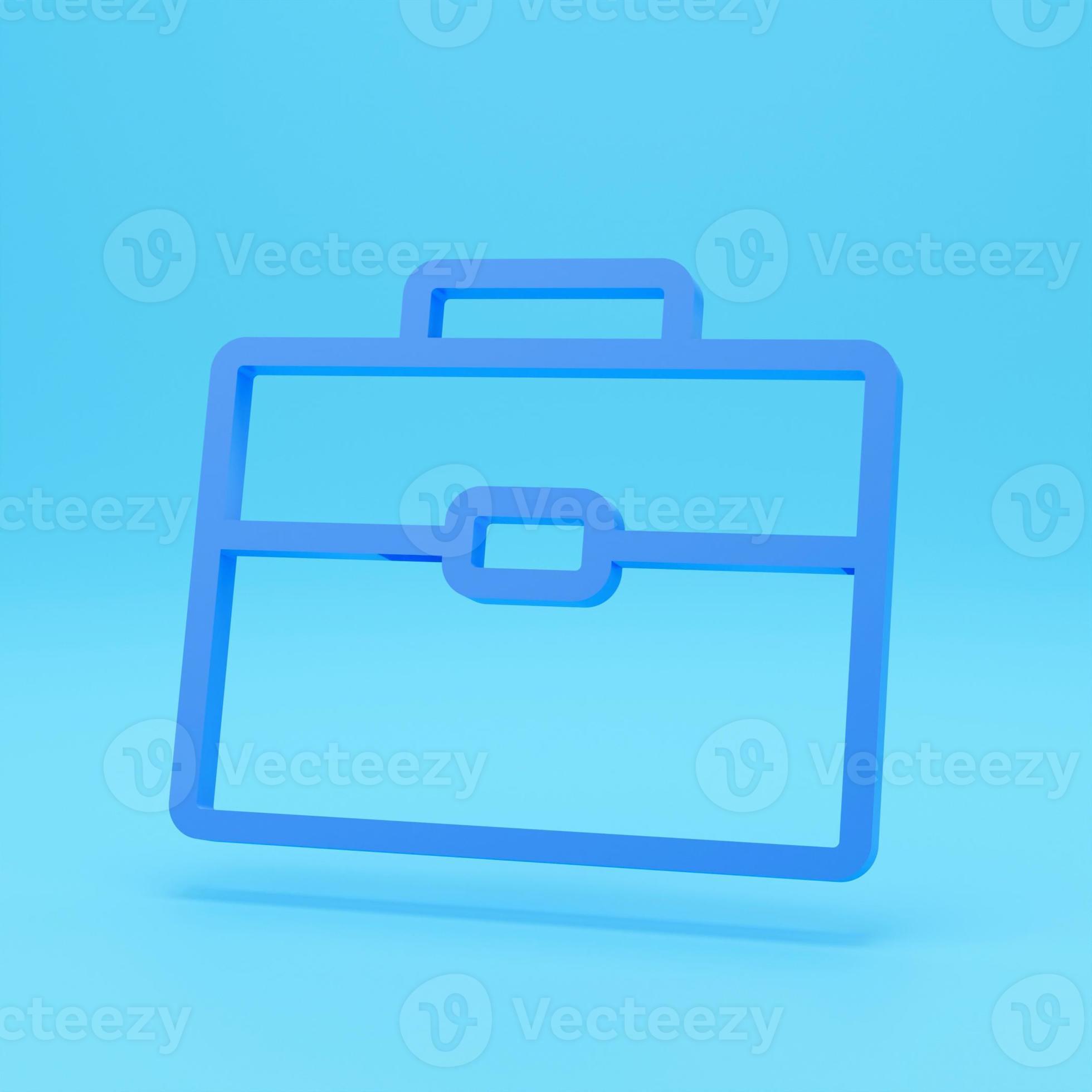 Rendu 3D de l'icône de portefeuille isolé sur fond de couleur dans un style plat. symbole de cas. mallette illustration 3d photo